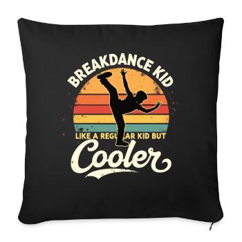 Breakdance Kid Breakdancer Retro Dance B-Boys - Housse de coussin décorative 45 x 45 cm - noir - Devant