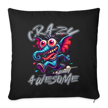 Cute but Crazy Elephant Comic Style - Sofa pillowcase 17,3'' x 17,3'' (45 x 45 cm) - black - Front