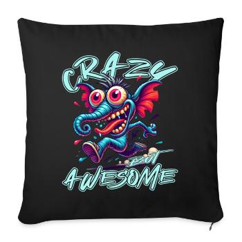 Crazy but Awesome Elephant Comic Style - Sofa pillowcase 17,3'' x 17,3'' (45 x 45 cm) - black - Front