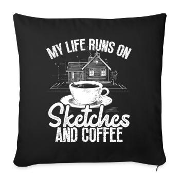 Architect Architecture Gift Architecture Student - Sofa pillowcase 17,3'' x 17,3'' (45 x 45 cm) - black - Front