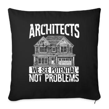 Architect Architecture Gift Architecture Student - Sofa pillowcase 17,3'' x 17,3'' (45 x 45 cm) - black - Front