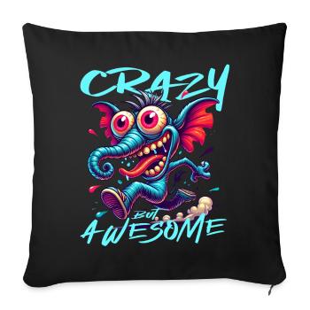Crazy but Awesome Elephant Comic Style - Sofa pillowcase 17,3'' x 17,3'' (45 x 45 cm) - black - Front