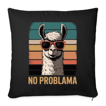 No Problama Llama - Sofa pillowcase 17,3'' x 17,3'' (45 x 45 cm) - black - Front