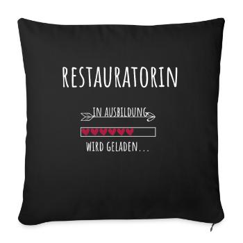 Restauratorin Ausbildung Beruf Geschenk - Sofakissenbezug 45 x 45 cm - Schwarz - Vorne
