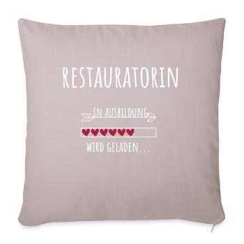 Restauratorin Ausbildung Beruf Geschenk - Sofakissenbezug 45 x 45 cm - helles Taupe - Vorne