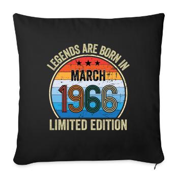 Les légendes sont nées en mars 1966 Édition limitée - Housse de coussin décorative 45 x 45 cm - noir - Devant