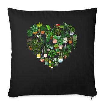 Plant Lover Gardening Heart - Sofa pillowcase 17,3'' x 17,3'' (45 x 45 cm) - black - Front