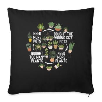 Plant Lover Gardening Need More - Sofakissenbezug 45 x 45 cm - Schwarz - Vorne