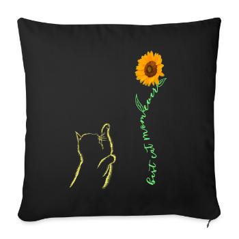 Meilleure maman chat de tous les temps - Housse de coussin décorative 45 x 45 cm - noir - Devant