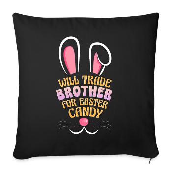 Échangera son frère contre des bonbons de Pâques - Housse de coussin décorative 45 x 45 cm - noir - Devant