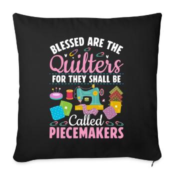 Funny Quilting Lover Gift For Women Sewing Quilter - Sofa pillowcase 17,3'' x 17,3'' (45 x 45 cm) - black - Front