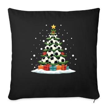 Soccer Christmas Funny Xmas Tree Team Sports - Sofa pillowcase 17,3'' x 17,3'' (45 x 45 cm) - black - Front