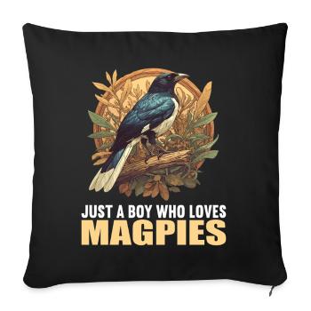 Magpies Magpie - Sofa pillowcase 17,3'' x 17,3'' (45 x 45 cm) - black - Front