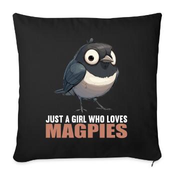 Magpies Magpie - Sofa pillowcase 17,3'' x 17,3'' (45 x 45 cm) - black - Front