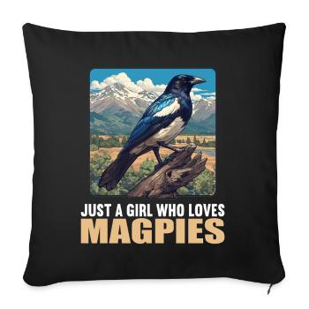 Magpies Magpie - Sofa pillowcase 17,3'' x 17,3'' (45 x 45 cm) - black - Front