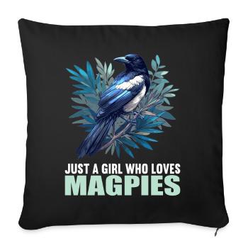 Magpies Magpie - Sofa pillowcase 17,3'' x 17,3'' (45 x 45 cm) - black - Front
