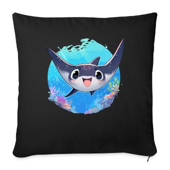 Manta Rays Manta Rays - Sofa pillowcase 17,3'' x 17,3'' (45 x 45 cm) - black - Front