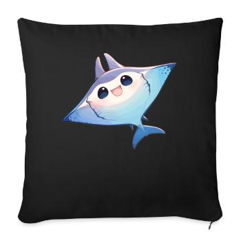 Manta Rays Manta Rays - Sofa pillowcase 17,3'' x 17,3'' (45 x 45 cm) - black - Front