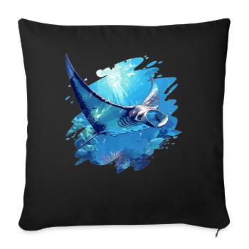 Manta Rays Manta Rays - Sofa pillowcase 17,3'' x 17,3'' (45 x 45 cm) - black - Front
