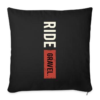 Gravel Bike Gravel Bike Gravel Bike Fans & Cyclists - Sofa pillowcase 17,3'' x 17,3'' (45 x 45 cm) - black - Front