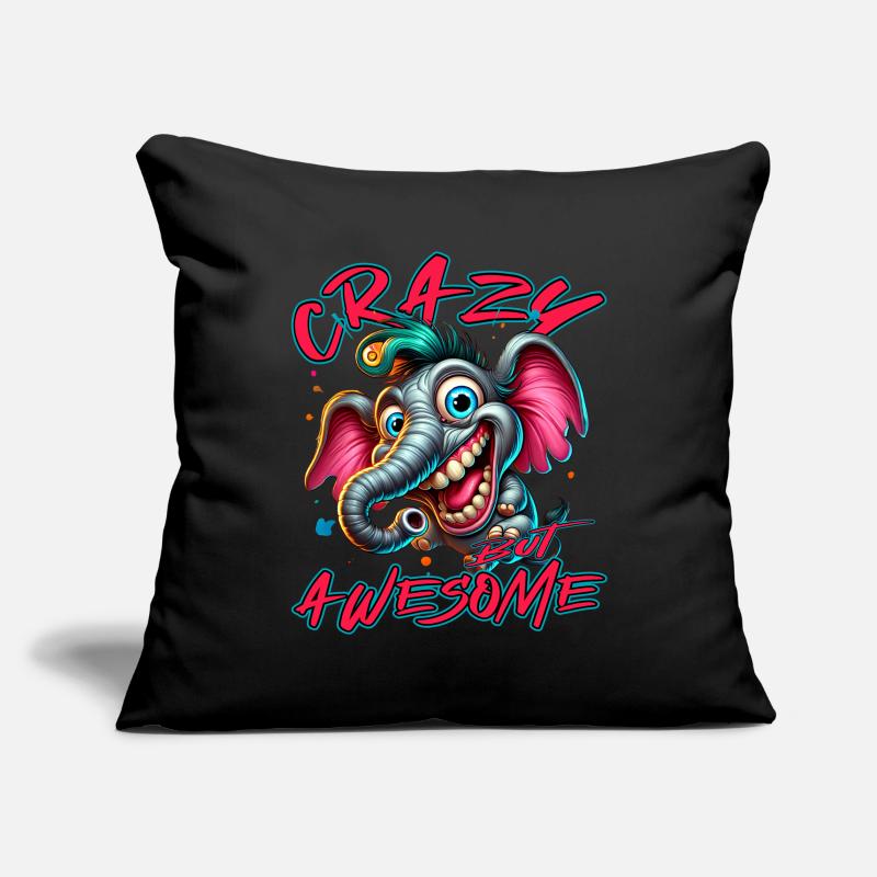 Crazy but Awesome Elephant Comic Style Sofa pillowcase 17,3'' x 17,3'' (45 x 45 cm)
