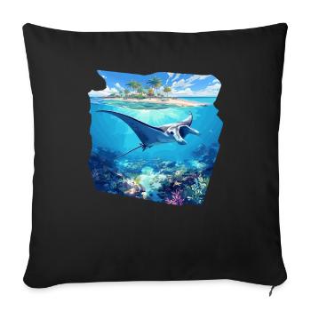 Manta Rays Manta Rays - Sofa pillowcase 17,3'' x 17,3'' (45 x 45 cm) - black - Front
