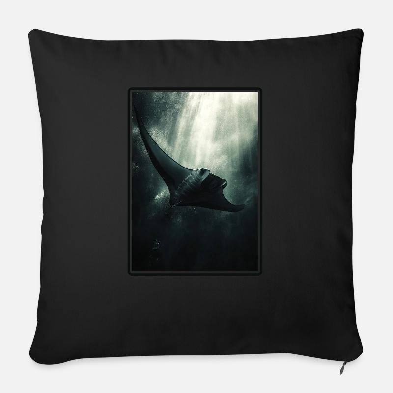 Mantas Manta Rochen - Sofakissenbezug 45 x 45 cm - Schwarz
