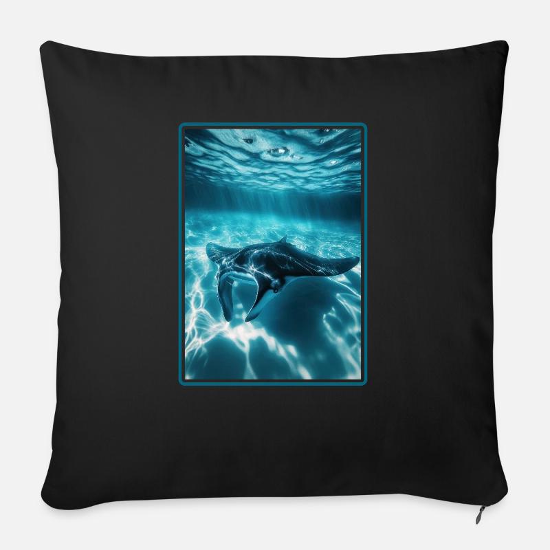 Mantas Manta Rochen - Sofakissenbezug 45 x 45 cm - Schwarz