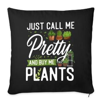 Amateur de plantes jardinière Fille juste - Housse de coussin décorative 45 x 45 cm - noir - Devant