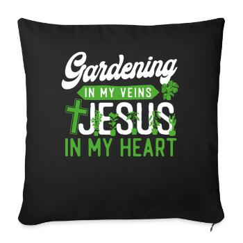 Plant Lover Gardening Jesus Faith - Sofa pillowcase 17,3'' x 17,3'' (45 x 45 cm) - black - Front