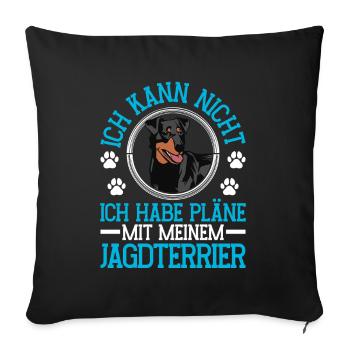 Plans pour mon Chien de chasse allemand Terrier de chasse - Housse de coussin décorative 45 x 45 cm - noir - Devant