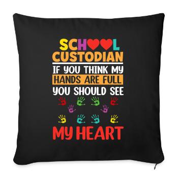 Si vous pensez que mes mains sont pleines d’école de conciergerie - Housse de coussin décorative 45 x 45 cm - noir - Devant