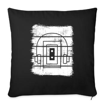 Kassettenspieler Skizze - Sofakissenbezug 45 x 45 cm - Schwarz - Vorne
