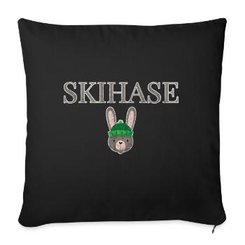 Ski Bunny Winter Bunny - Sofa pillowcase 17,3'' x 17,3'' (45 x 45 cm) - black - Front
