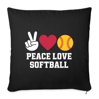Softball Saying Softball Funny eSoftball Gift - Sofa pillowcase 17,3'' x 17,3'' (45 x 45 cm) - black - Front