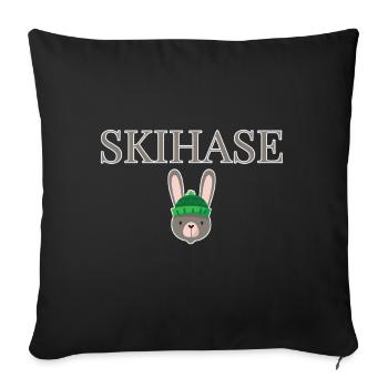 Ski Bunny Winter Bunny - Sofa pillowcase 17,3'' x 17,3'' (45 x 45 cm) - black - Front
