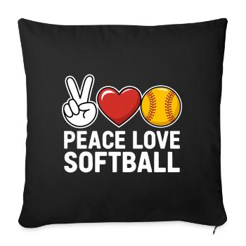 Softball Saying Softball Funny eSoftball Gift - Sofa pillowcase 17,3'' x 17,3'' (45 x 45 cm) - black - Front