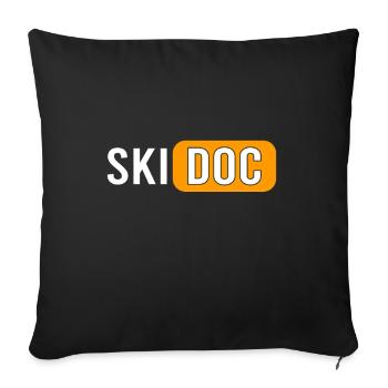 Ski Doc Sports d’hiver - Housse de coussin décorative 45 x 45 cm - noir - Devant