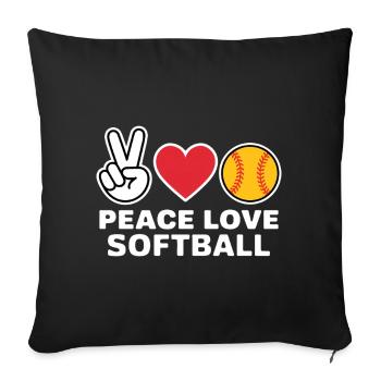 Softball Saying Softball Funny eSoftball Gift - Sofa pillowcase 17,3'' x 17,3'' (45 x 45 cm) - black - Front