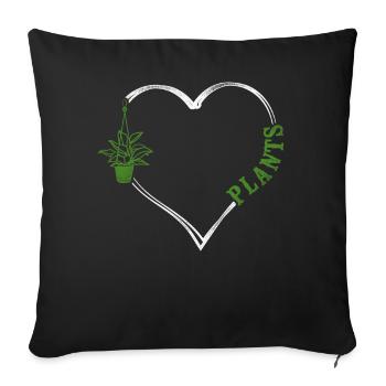 Plant Lover Gardening Heart Plants - Sofakissenbezug 45 x 45 cm - Schwarz - Vorne