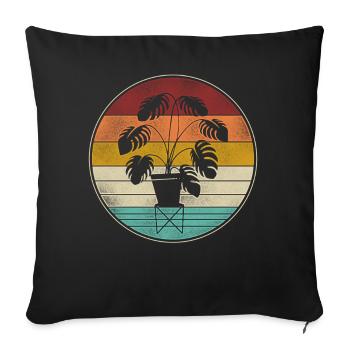 Amoureux des plantes jardinage rétro - Housse de coussin décorative 45 x 45 cm - noir - Devant