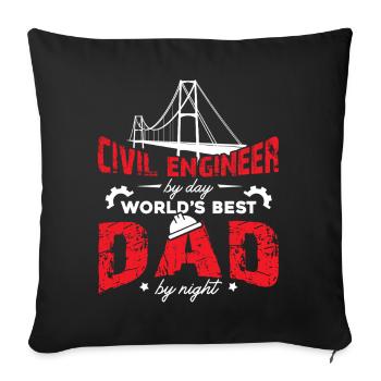 Civil Engineer Civil Engineer Dad - Sofa pillowcase 17,3'' x 17,3'' (45 x 45 cm) - black - Front