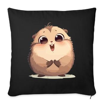 Marmottes Marmottes - Housse de coussin décorative 45 x 45 cm - noir - Devant