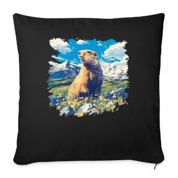 Marmottes Marmottes - Housse de coussin décorative 45 x 45 cm - noir - Devant