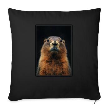 Marmottes Marmottes - Housse de coussin décorative 45 x 45 cm - noir - Devant