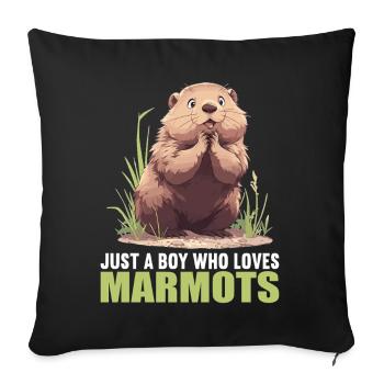Marmots Groundhog - Sofa pillowcase 17,3'' x 17,3'' (45 x 45 cm) - black - Front