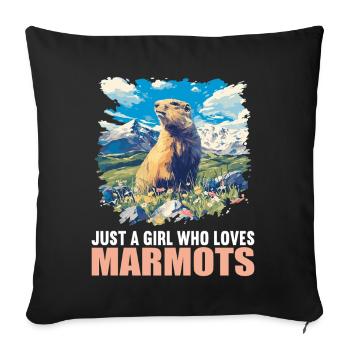 Marmottes Marmottes - Housse de coussin décorative 45 x 45 cm - noir - Devant