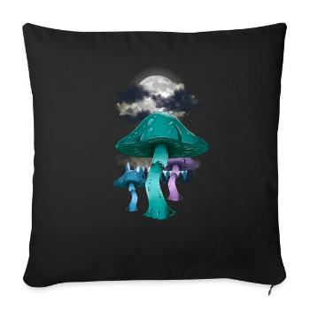 mystisch Wald Pilze Natur Naturliebhaber Halloween - Sofakissenbezug 45 x 45 cm - Schwarz - Vorne