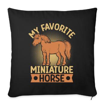 Hobby Horse Rider MIniature Horse English Riding - Sofa pillowcase 17,3'' x 17,3'' (45 x 45 cm) - black - Front
