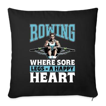 Water Rowing Where Sore Legs A Happy Water Sports - Sofa pillowcase 17,3'' x 17,3'' (45 x 45 cm) - black - Front